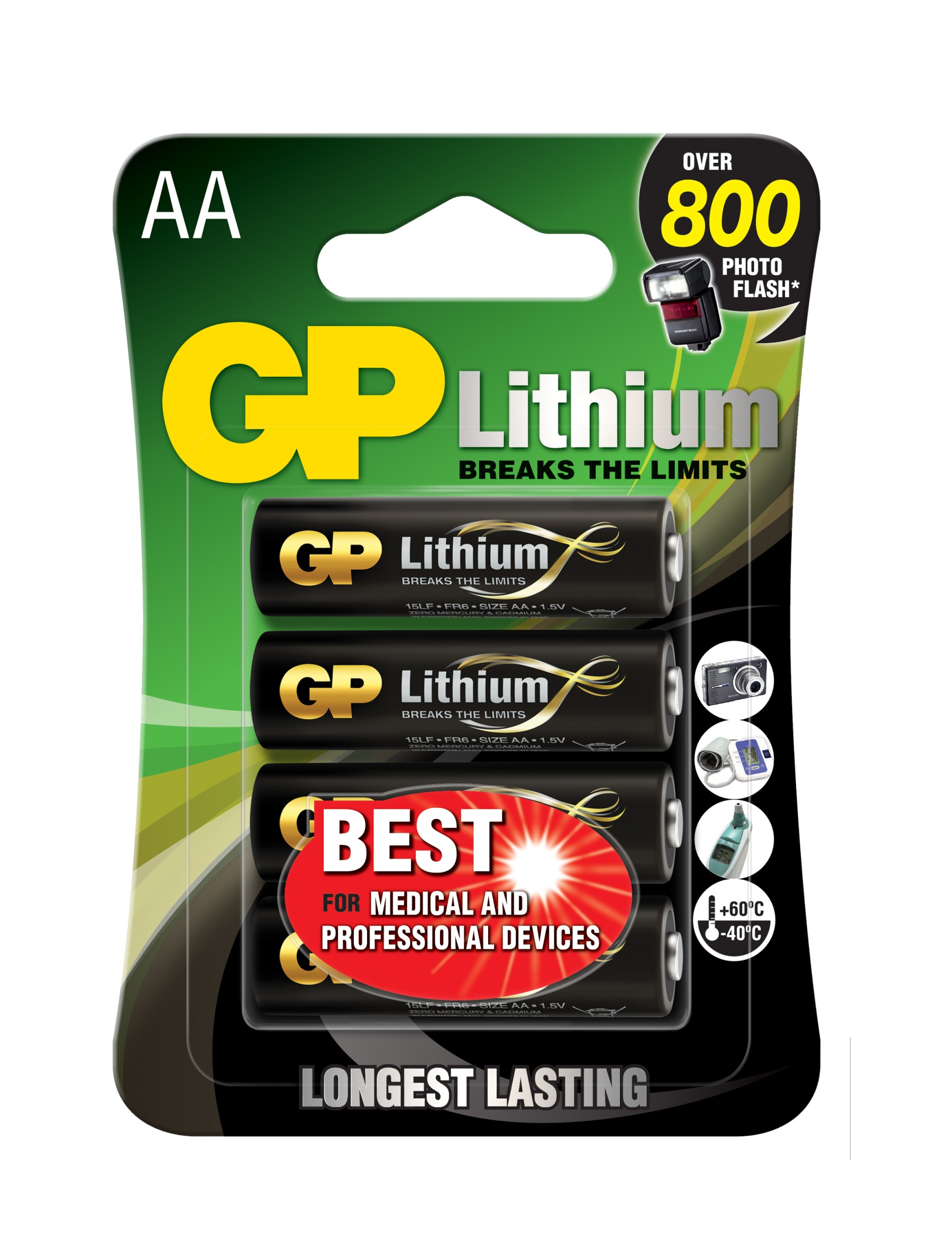 GP Lithium AA Pack of 4